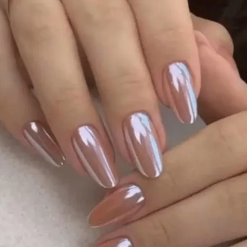 Uñas efecto cromo